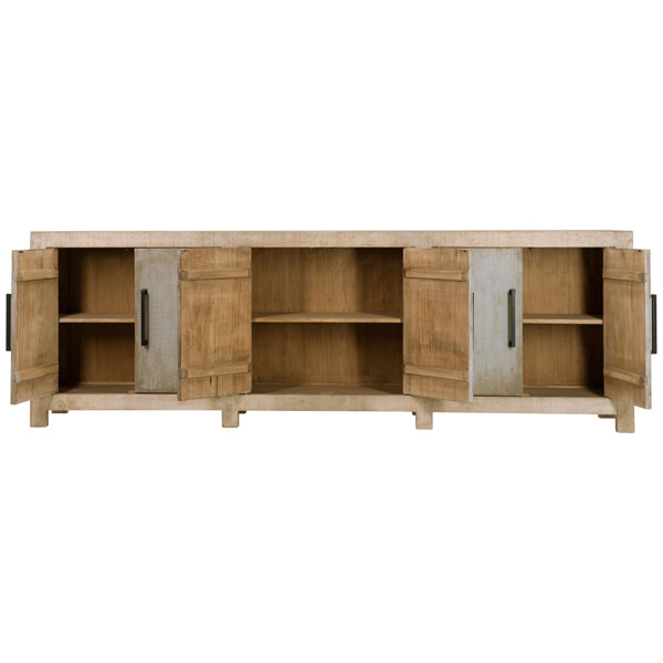 Dovetail Furniture Merwin 109Inch Reclaimed Pine 2 Tone 6Door